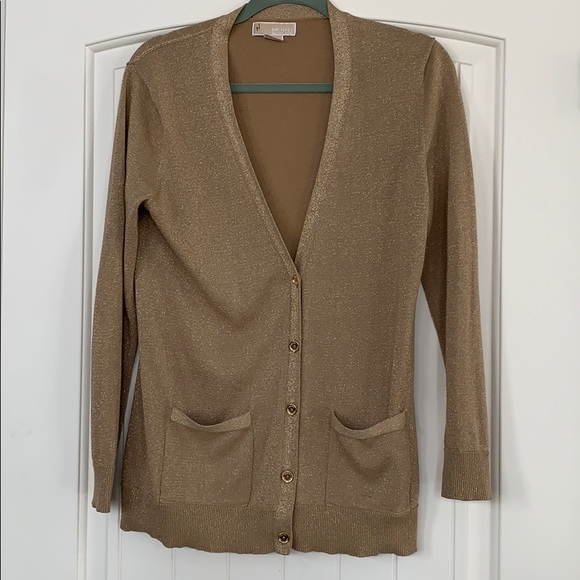 Michael Kors Sweaters - Michael Kors gold cardigan